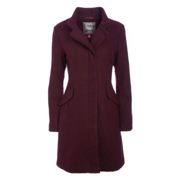 Vince Camuto Wool-Blend Longline Funnel Neck Coat - Picture 1 of 7